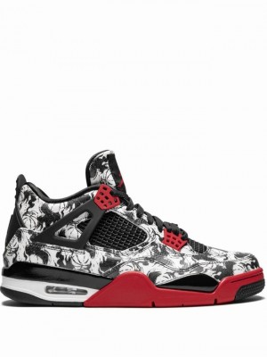 Nike Retro Singles Day/Tattoo Men's Air Jordan 4 White / Black / Red | LXOWHJC-86