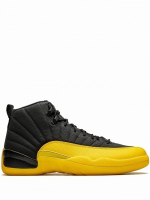 Nike Retro University Men's Air Jordan 12 Black / Yellow | LJKSUAX-12