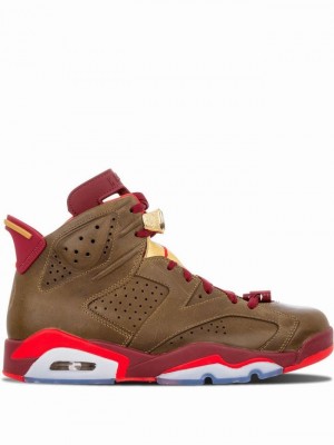 Nike Retro Women's Air Jordan 6 Brown / Red | PCJMEOU-31