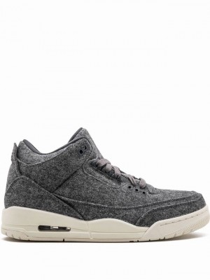 Nike Retro Wool Men's Air Jordan 3 Grey | ISRKGHQ-42