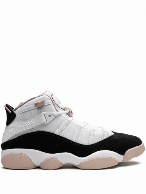 Nike Rings Fossil Stone Men's Air Jordan 6 White / Black | FWXUYQD-86