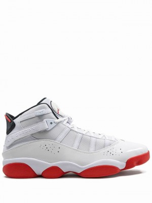 Nike Rings Men's Air Jordan 6 White / Red | SBMDPTW-37