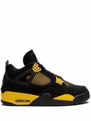 Nike Thunder Men's Air Jordan 4 Black / Orange | NJGOUZI-70