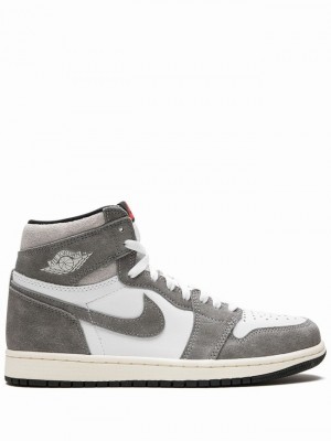 Nike Washed Men's Air Jordan 1 White / Grey | TSJPLQR-67