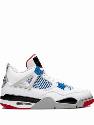 Nike What The Men's Air Jordan 4 White / Black / Red / Blue | UPHOSXA-07