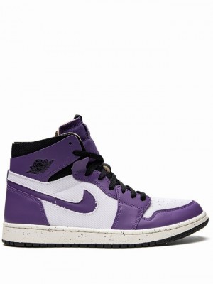 Nike Zoom Air CMFT Men's Air Jordan 1 Purple / White | VRUNDTP-93