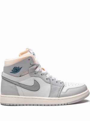 Nike Zoom Air CMFT Men's Air Jordan 1 White / Grey | GCLHTVN-26