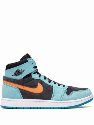 Nike Zoom CMFT 2 Bleached Aqua Men's Air Jordan 1 Blue / Black | BHWNKJU-82