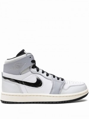 Nike Zoom CMFT 2 Metallic Silver Women's Air Jordan 1 White / Grey | CBRXGVH-02