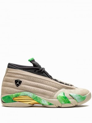 Nike x Aleali May Low Women's Air Jordan 14 Beige / Green | ZXNWJLH-80