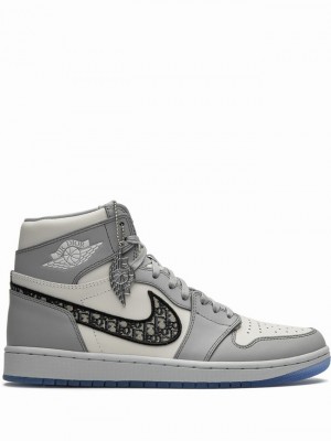 Nike x Dior High Women's Air Jordan 1 Grey | AMWTKJB-59