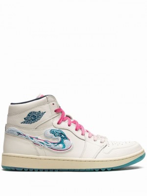 Nike x Michelle Wie High Golf Pebble Beach Men's Air Jordan 1 White | OHSMRLE-01