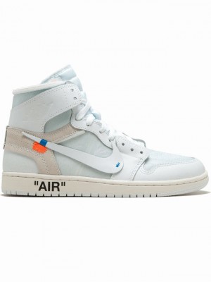 Nike x OFF-NRG Men's Air Jordan 1 White | PCFKLEU-14