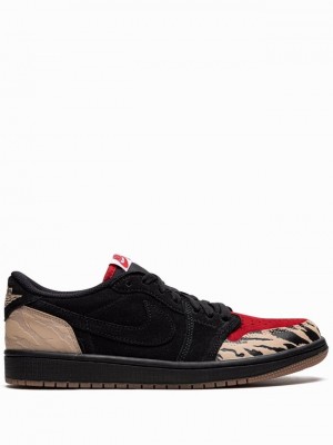 Nike x Solefly Low SP Carnivore Men's Air Jordan 1 Black | TKEDSOC-23