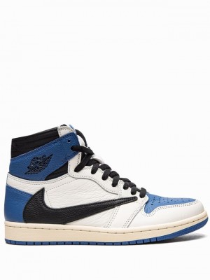 Nike x Travis Scott High OG SP Men's Air Jordan 1 White / Blue | XYTNJDE-70