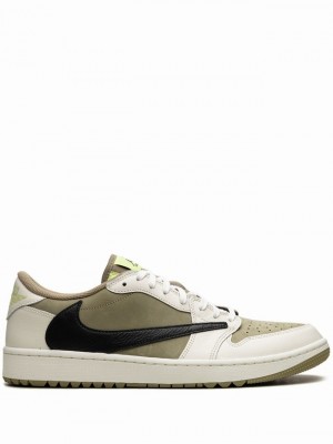 Nike x Travis Scott Low Golf Men's Air Jordan 1 White | TCMOWRX-50