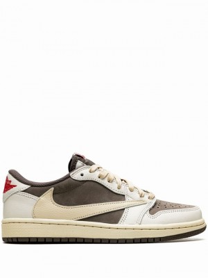 Nike x Travis Scott Low OG Reverse Mocha Women's Air Jordan 1 Beige | JOCPFEV-65