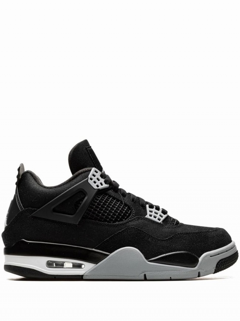 Nike Black Canvas Women\'s Air Jordan 4 Black | LDANRXQ-30