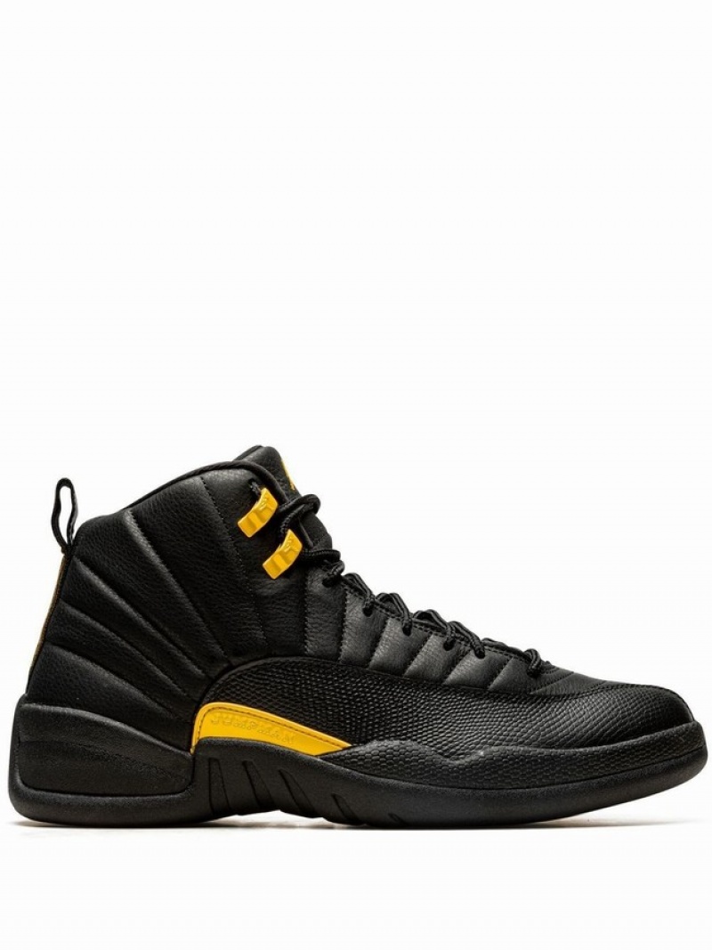 Nike Black Taxi Women\'s Air Jordan 12 Black / Gold | BTVRIHS-80