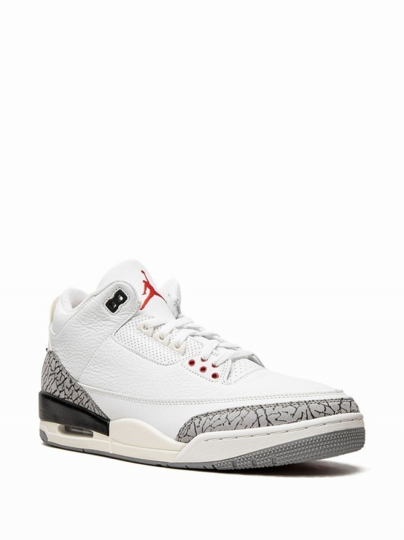 Nike Cement Reimagined Men's Air Jordan 3 White | VYDIQUM-40