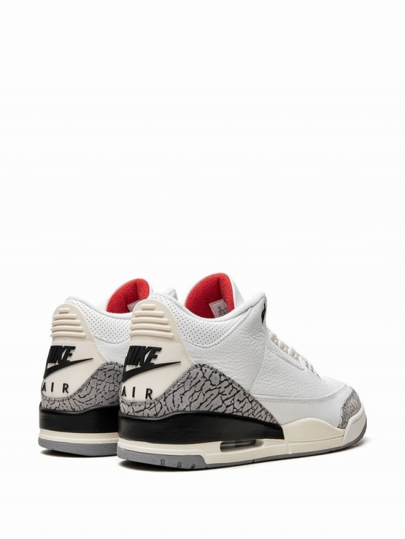 Nike Cement Reimagined Men's Air Jordan 3 White | VYDIQUM-40