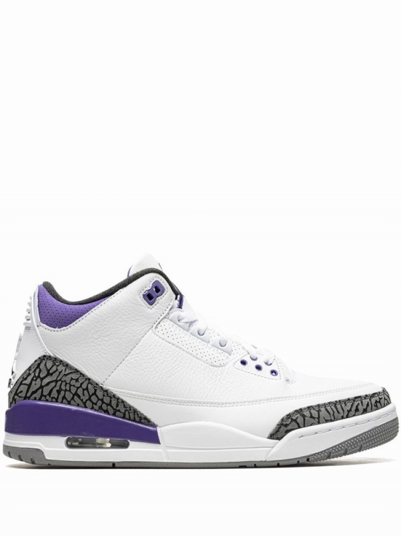 Nike Dark Iris Men\'s Air Jordan 3 White / Blue | RIQLYAK-80