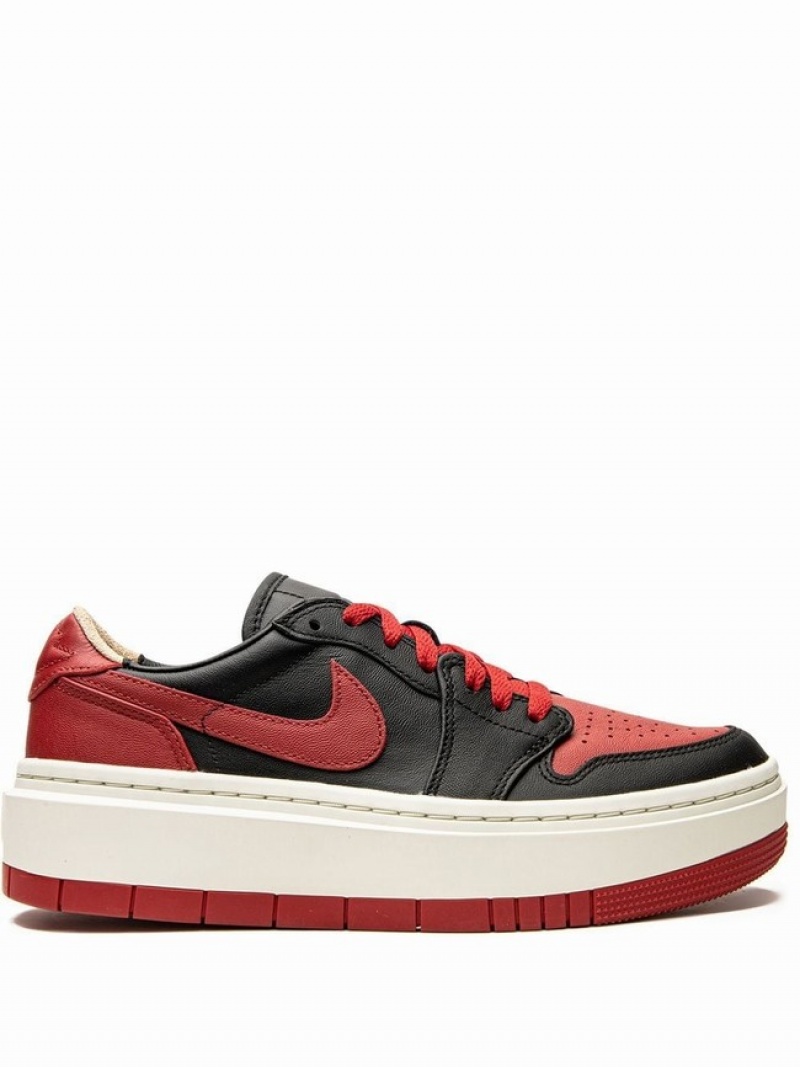 Nike Elevate Low Bred Women\'s Air Jordan 1 Black / Red / White | YTHCUED-50