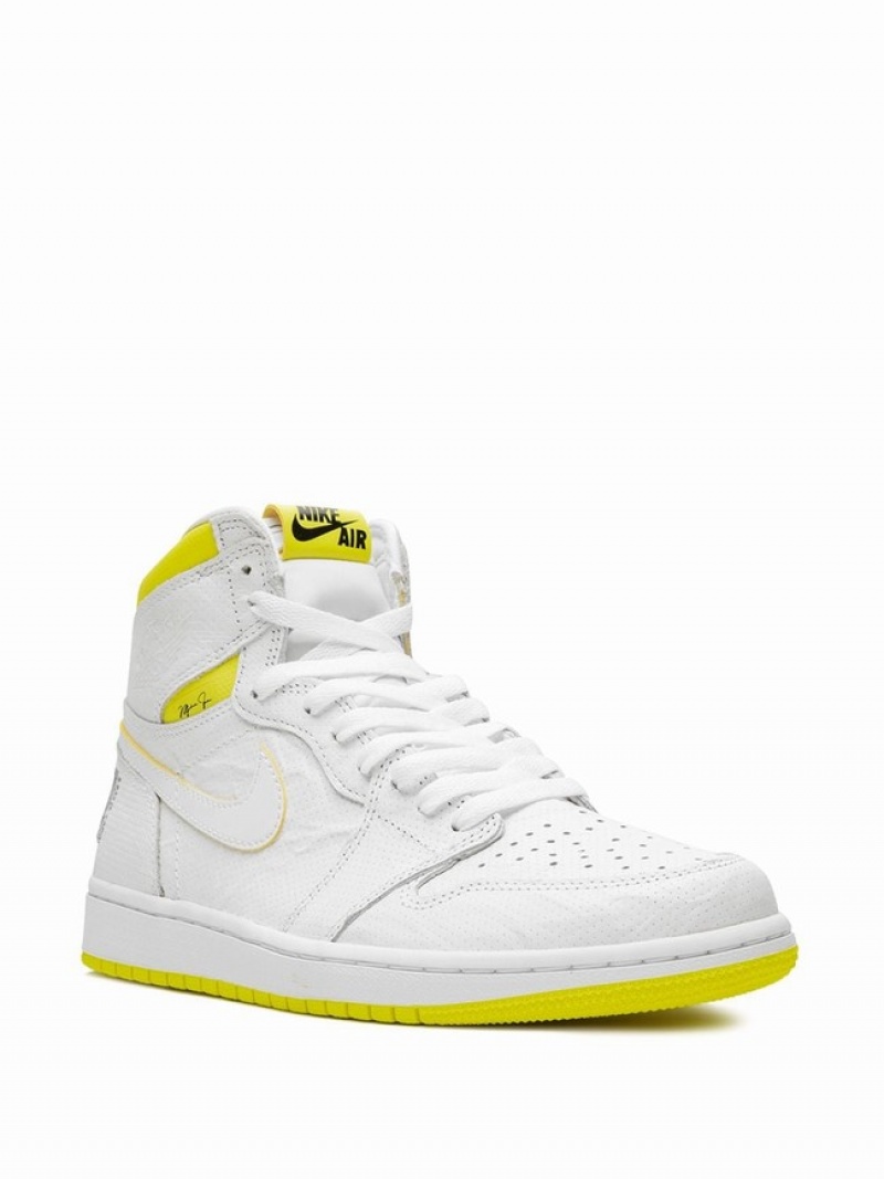 Nike First Class Flight White Women's Air Jordan 1 White | HGFBUNV-37