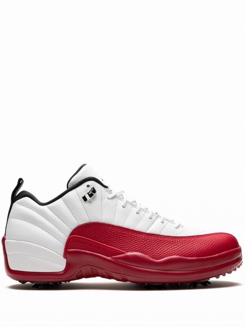 Nike Golf Cherry Men\'s Air Jordan 12 White / Red | ZEUNPSO-05