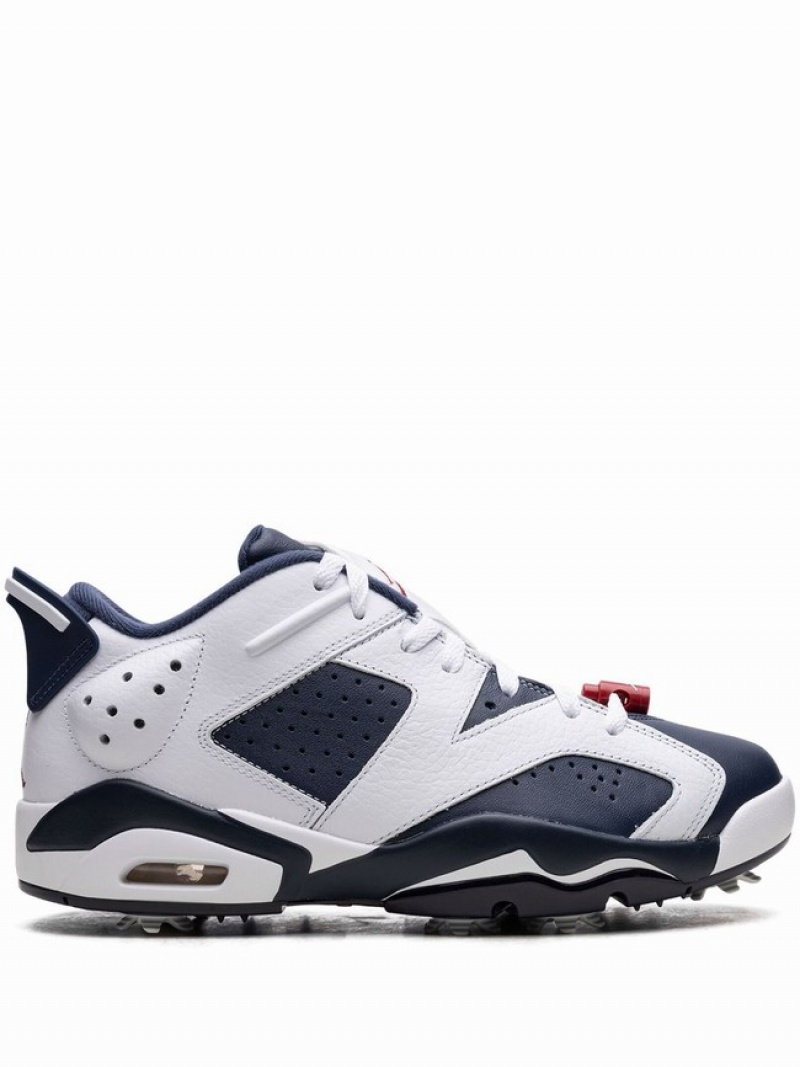 Nike Golf Olympic Men\'s Air Jordan 6 White / Blue | RLIHGDE-50