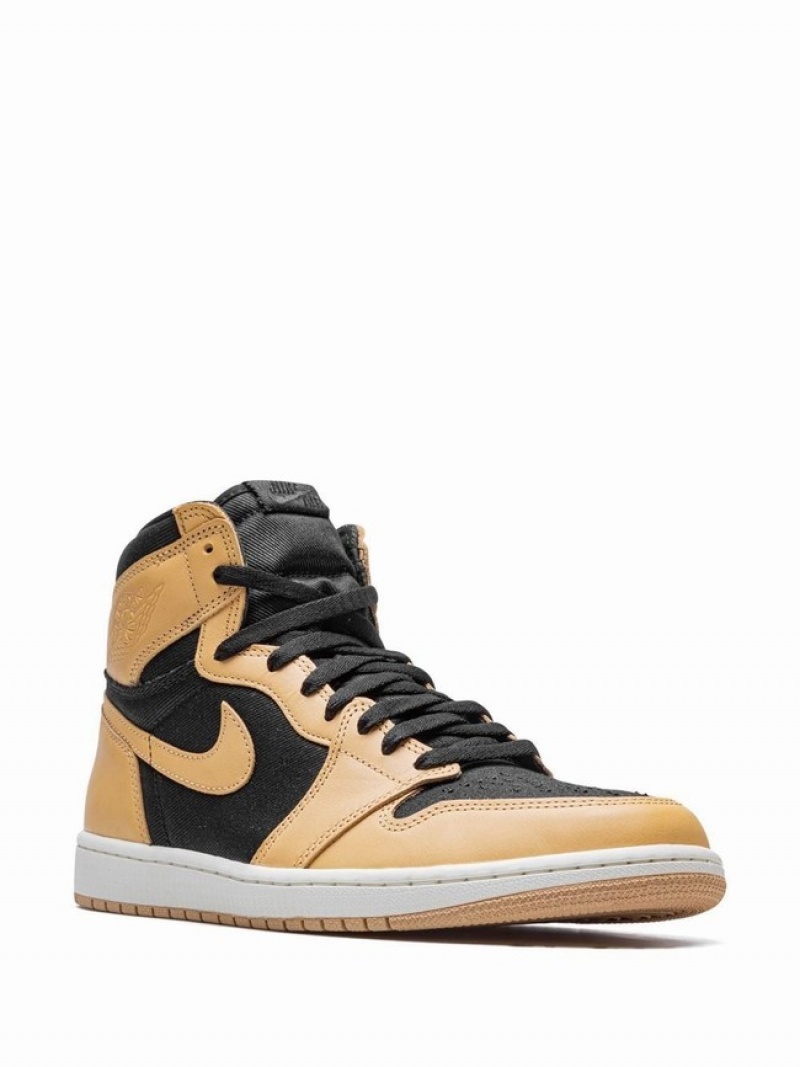 Nike Heirloom Men's Air Jordan 1 Orange / Black | GQMKTJX-61