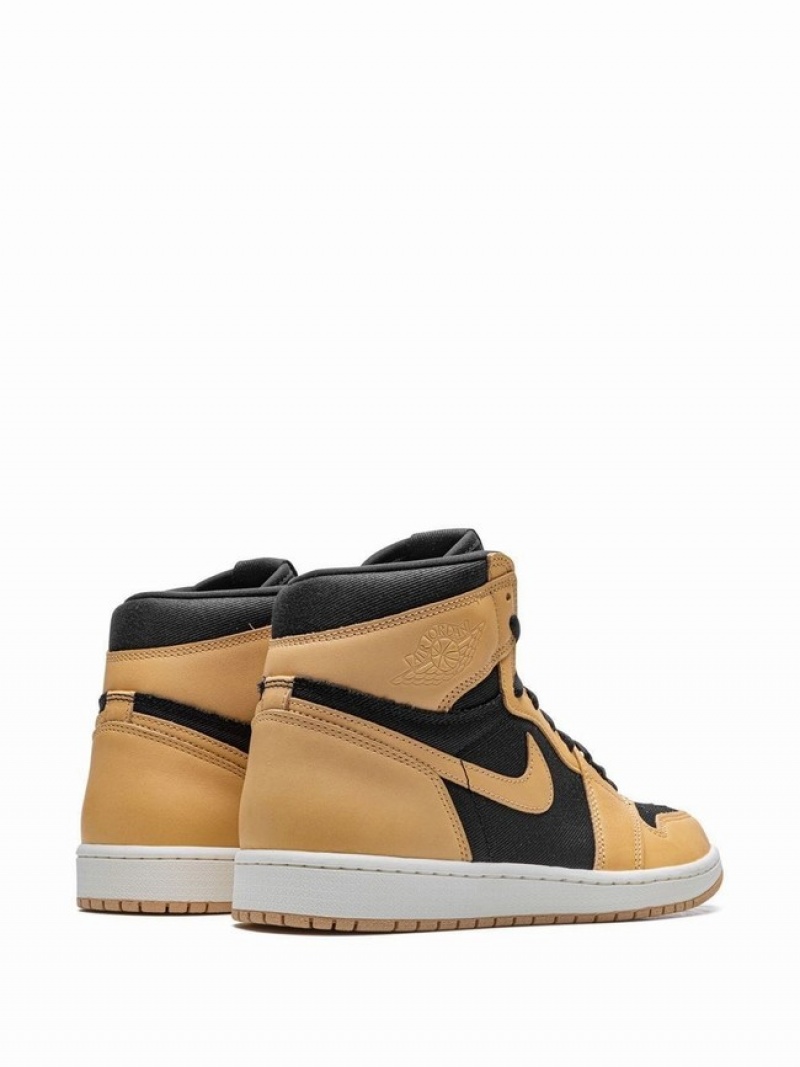 Nike Heirloom Men's Air Jordan 1 Orange / Black | GQMKTJX-61