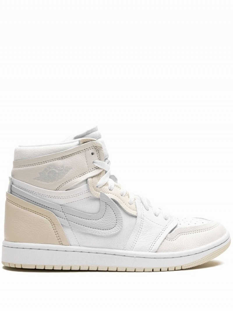 Nike High Coconut Milk Women\'s Air Jordan 1 White / Beige / Grey | ISTFVDL-37