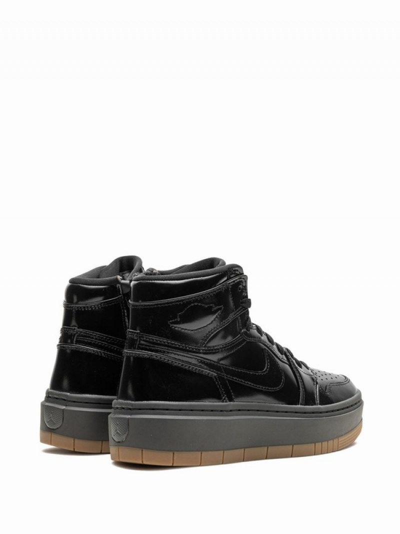 Nike High Elevate Black/Gum Women's Air Jordan 1 Black | HCZRTFL-38