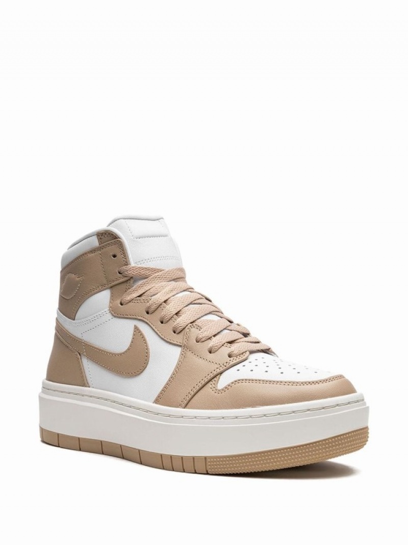 Nike High Elevate Desert Women's Air Jordan 1 Brown / White | MNHSPTW-90