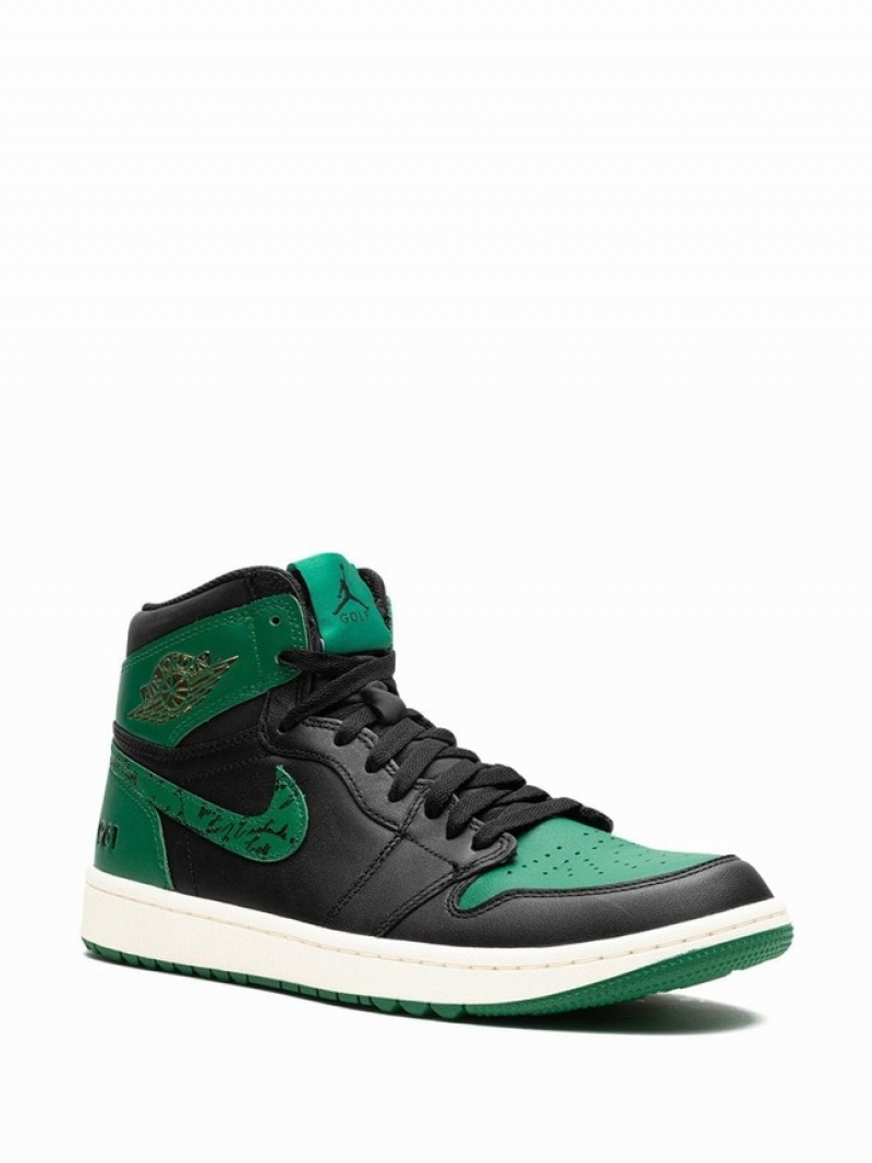 Nike High Golf Eastside Golf Men's Air Jordan 1 Black / Green | FLQSAZG-30