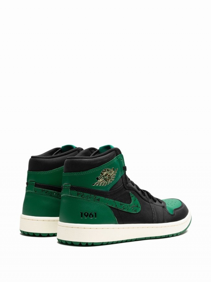 Nike High Golf Eastside Golf Men's Air Jordan 1 Black / Green | FLQSAZG-30