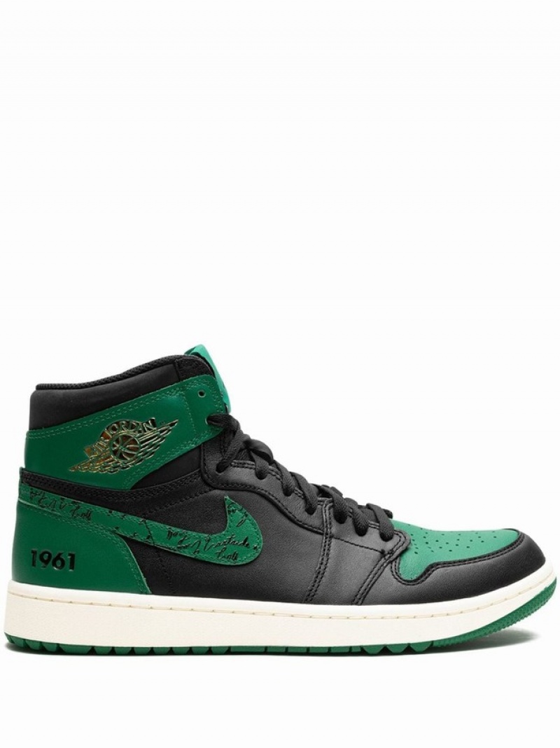 Nike High Golf Eastside Golf Men\'s Air Jordan 1 Black / Green | FLQSAZG-30