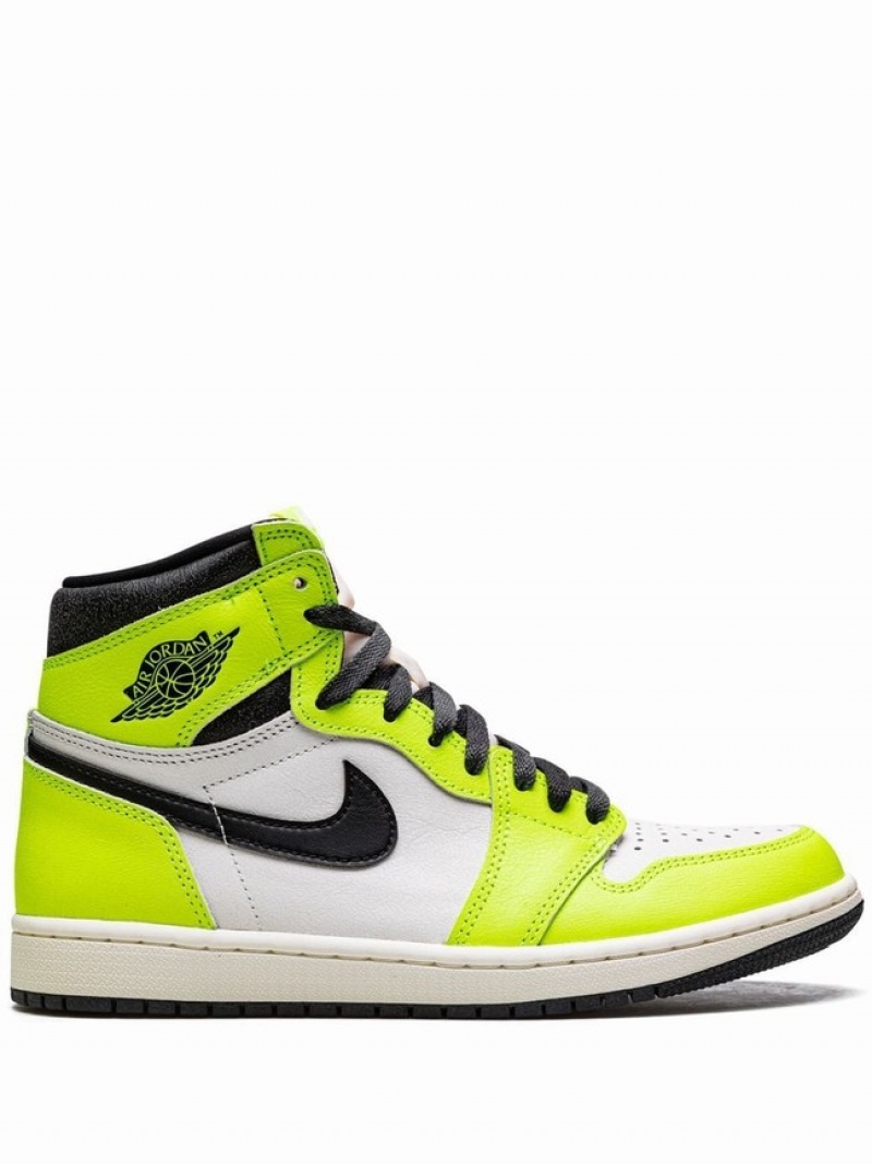 Nike High Men\'s Air Jordan 1 White / Green | ROGUNAD-12