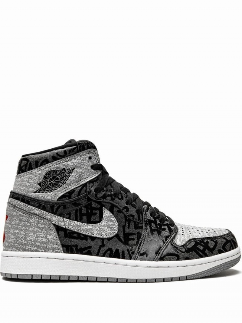 Nike High OG Rebellionaire Men\'s Air Jordan 1 Black / Grey | QJZGNDM-80