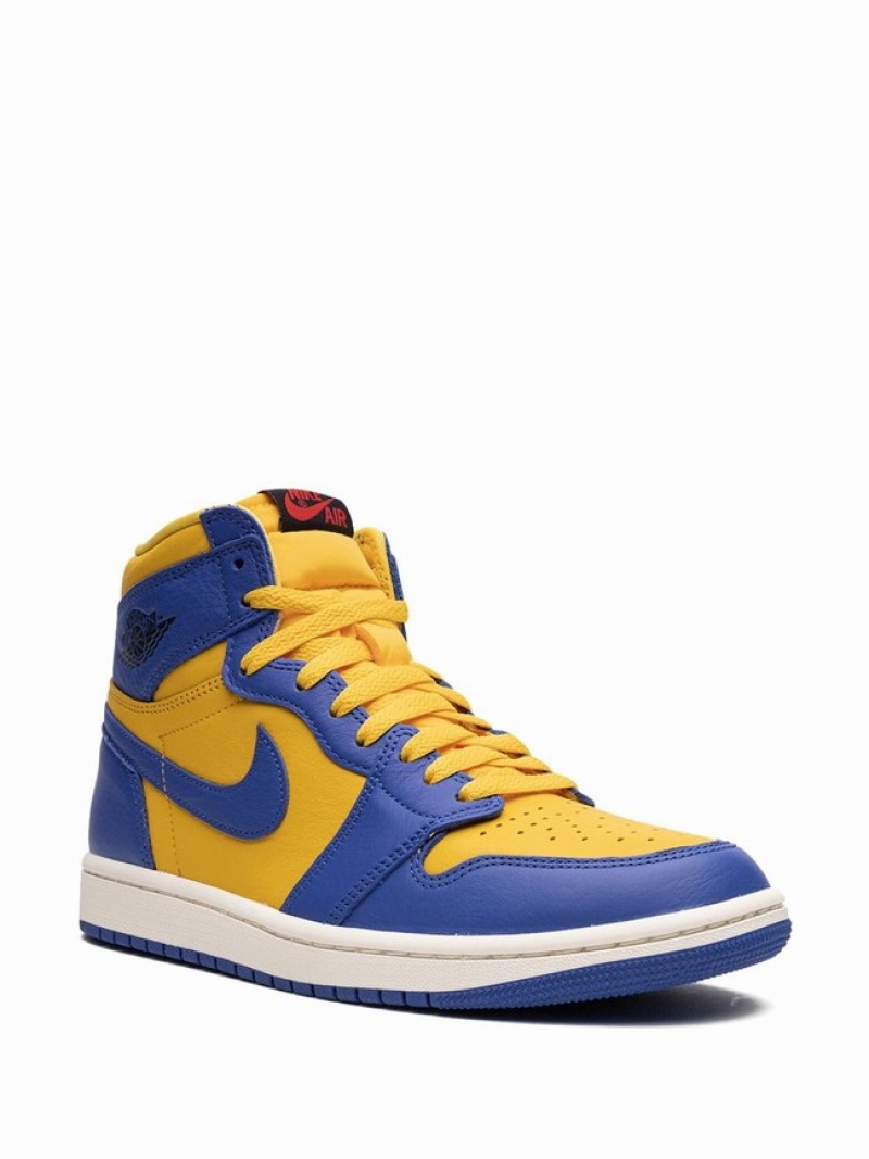 Nike High OG Reverse Laney Women's Air Jordan 1 Blue / Yellow | TDICEFY-43