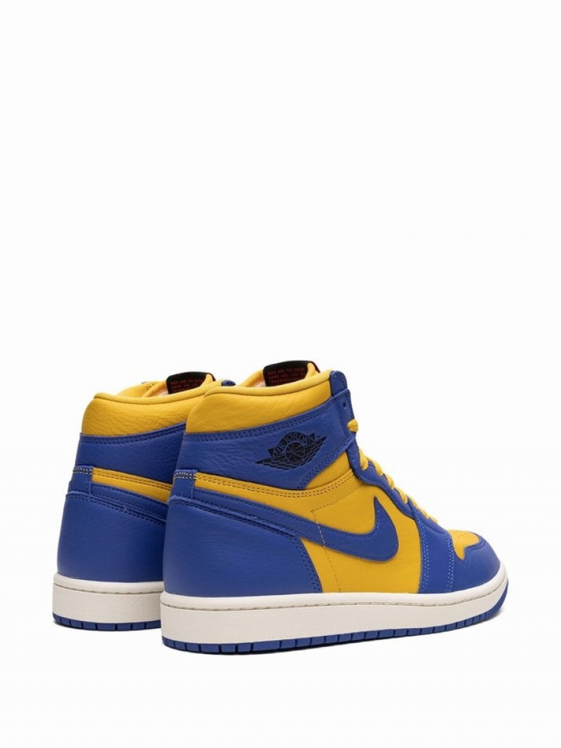 Nike High OG Reverse Laney Women's Air Jordan 1 Blue / Yellow | TDICEFY-43