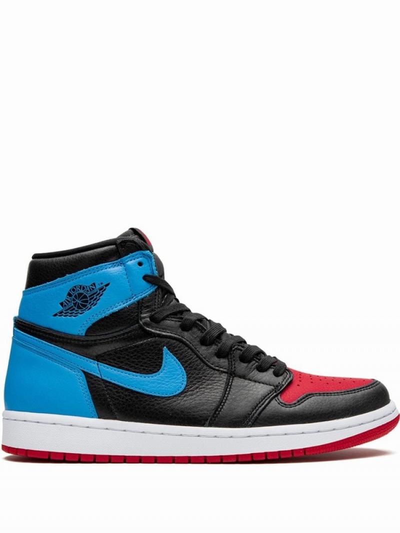 Nike High Women\'s Air Jordan 1 Black / Red / Blue | ZHGIQMJ-90