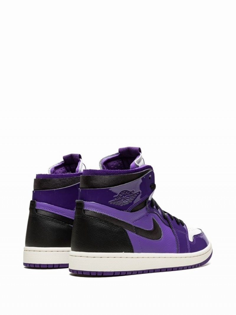 Nike High Zoom CMFT Purple Patent Women's Air Jordan 1 Black / Purple / White | JKYHWFZ-35