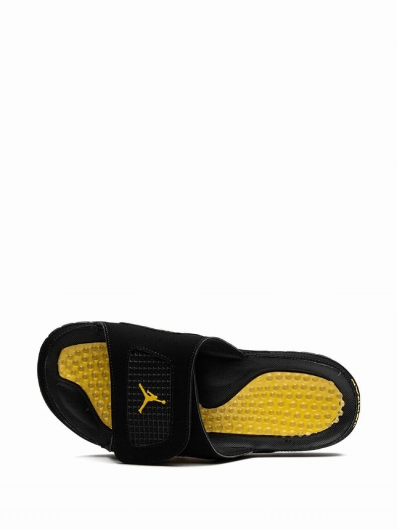 Nike Jordan Hydro IV Retro Thunder Men's Air Jordan Hydro Black / Yellow | XPEFYJG-75