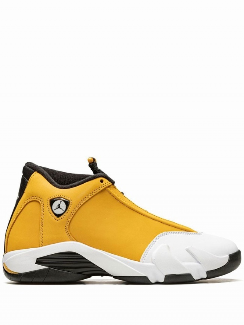 Nike Light Ginger Men\'s Air Jordan 14 White / Black / Yellow | LEXMZGD-38