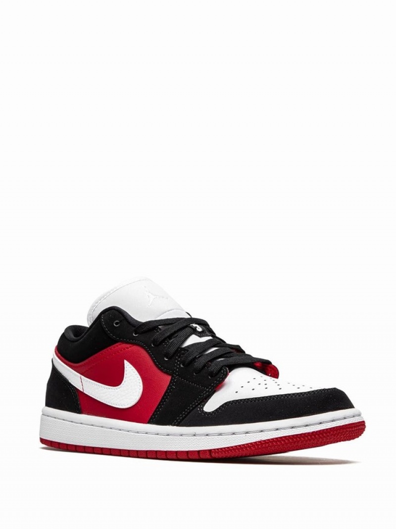 Nike Low Black/White/Gym Red Women's Air Jordan 1 Black / White / Red | SGMAEYI-36