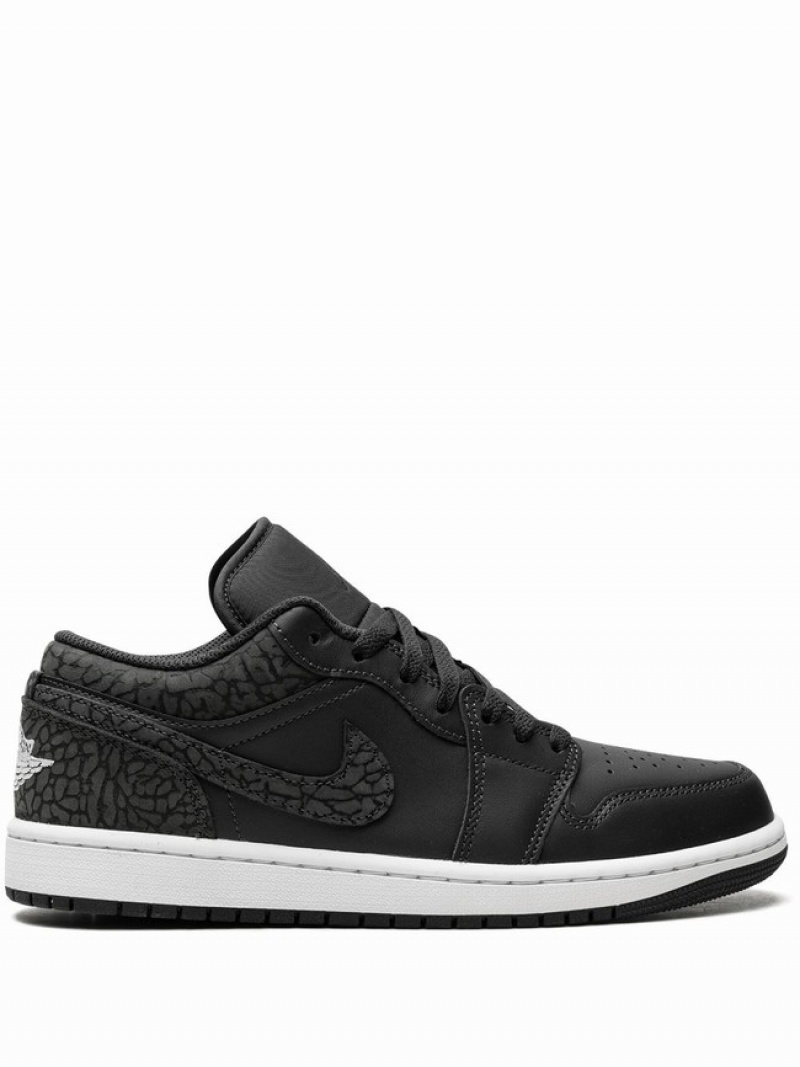 Nike Low Elephant Men\'s Air Jordan 1 Black | PNZWGYV-78