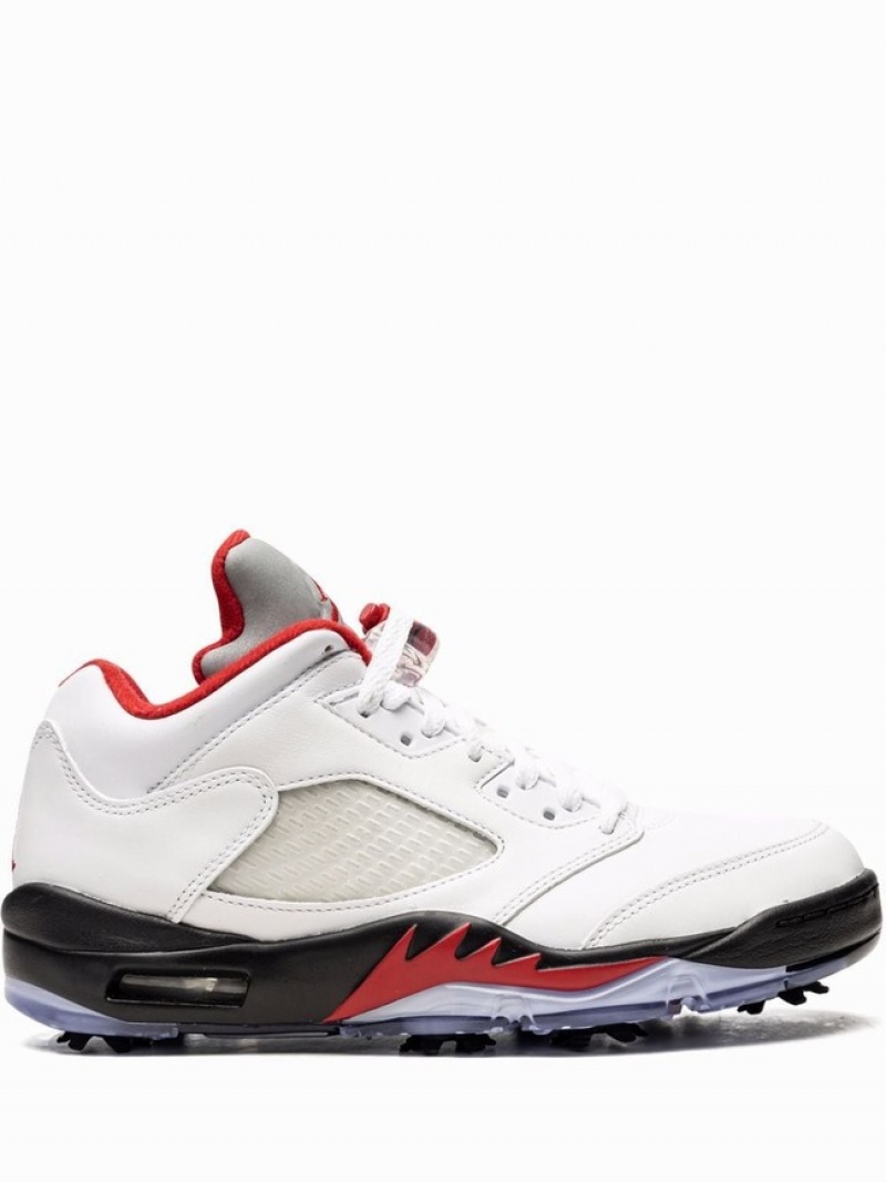 Nike Low Golf Fire - Silver Tongue Men\'s Air Jordan 5 White | TIFWRLQ-36