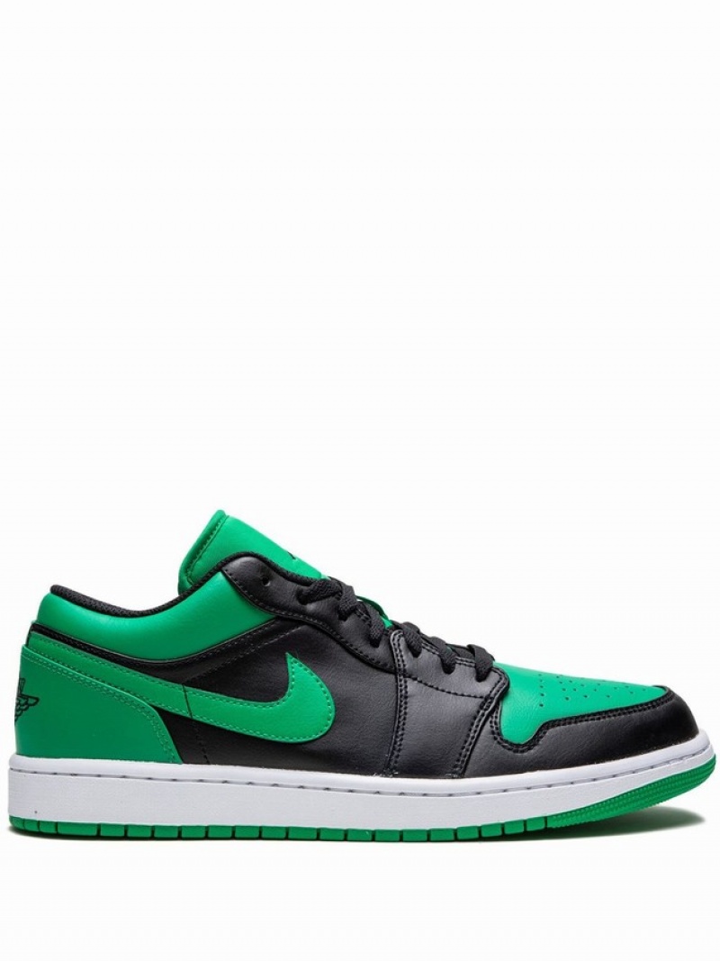 Nike Low Lucky Men\'s Air Jordan 1 Black / Green | KRSBQPA-96